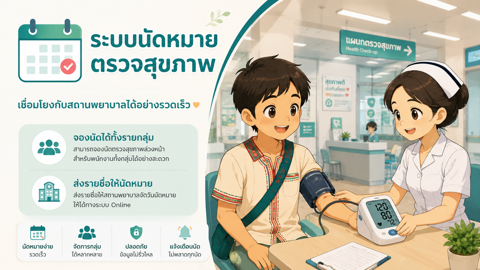 ระบบนัดหมายตรวจสุขภาพแรงงานต่างด้าวออนไลน์ เชื่อมโยงกับสถานพยาบาล